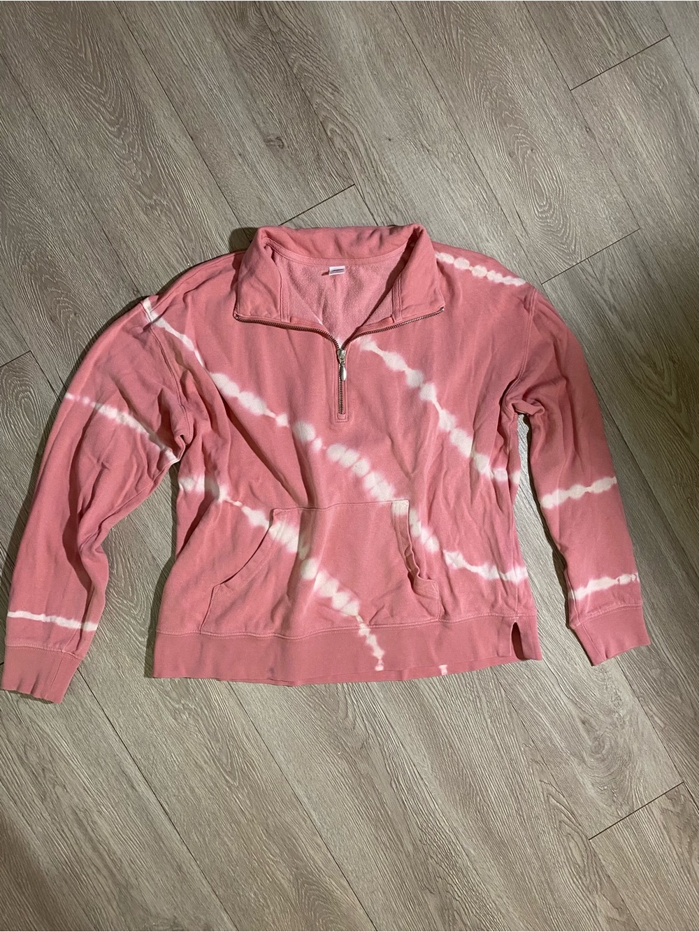 💜 Old Navy Pink Tie-Dye Quarter Zip Pullover Size Small